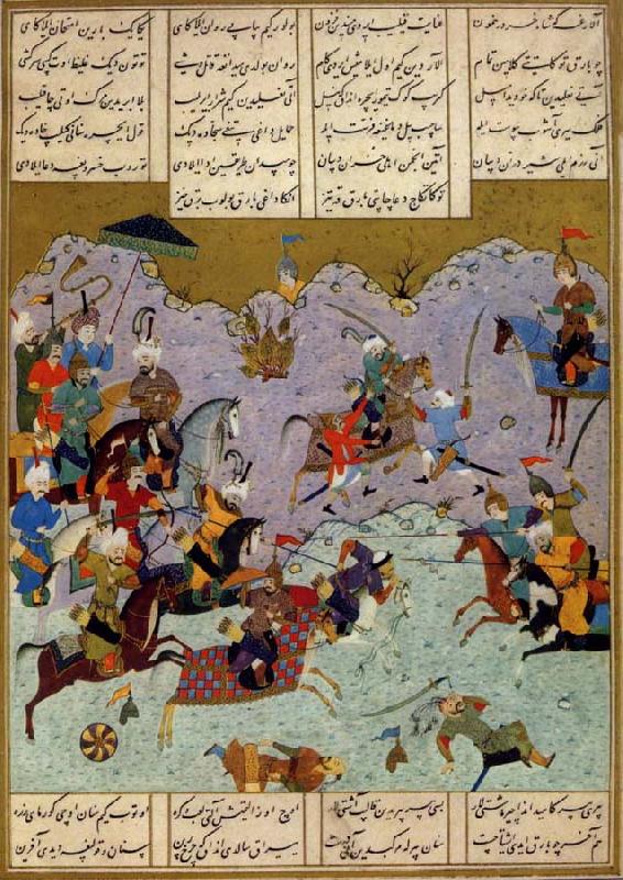 Ali She Nawat Alexander defeats Darius,an allegory of Shah Tahmasp-s defeat of the Uzbeks in 1526 oil painting image